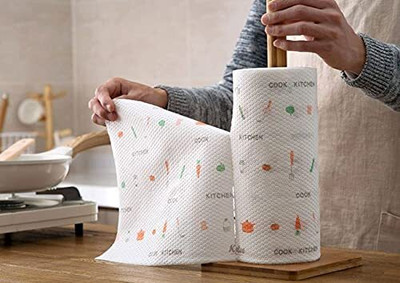 KDG TREADS Reusable and Washable Kitchen Printed Tissue Roll(1 Ply, 1 Sheets)