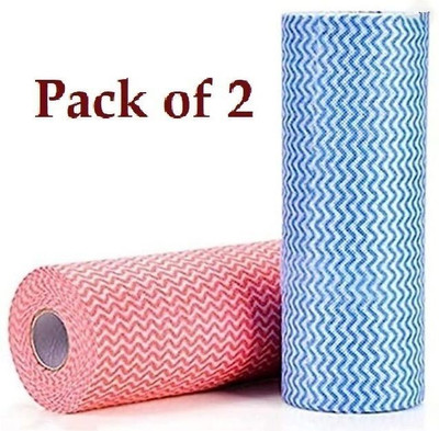 HVM Impex Pack of 2 Multipurpose kitchen roll/Towel roll/Napkins/Washable and Reuseable(2 Ply, 160 Sheets)