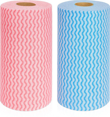 Tulips Reusable Kitchen Towel Roll - Pack of 2 (80 Pulls Per Roll), 50 GSM(3 Ply, 160 Sheets)