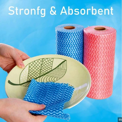 rollinhub Kitchen Tissue paper/towel/Roll Reusable non-woven eco-friendly yj7k (pack of 1)(2 Ply, 80 Sheets)