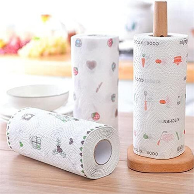 KGBTREADS Reusable and Washable Printed Kitchen Tissue Paper /Towel Wipe Paper Roll(1 Ply, 50 Sheets)
