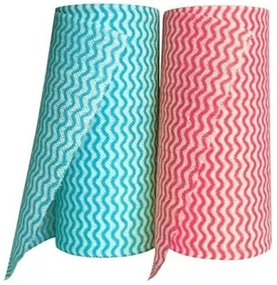 Elhify Washable and Re-Useable Non-Woven Multipurpose Kitchen Towel Roll (Pack of 2)(2 Ply, 80 Sheets)