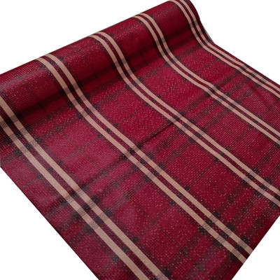 kashtu DI 5M (Maroon cream Line) Mat for Drawer Kitchen Roll, Slab Roll Size -45x500 cm(1 Ply, 1 Sheets)