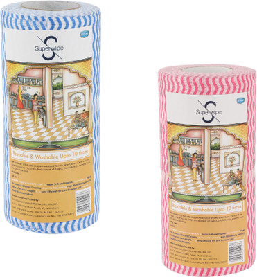 Superwipe Reusable and Washable Kitchen Roll (23 *21 cm) (80 Pulls/Roll - Pack of 2)(3 Ply, 160 Sheets)