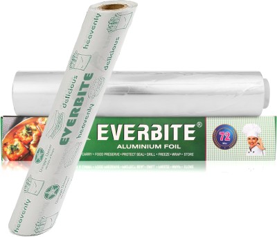 Everbite Aluminium Foil 72Mtr Heavy Duty 11 Micron| 72Mtr Butter Paper & Wrapping Paper Parchment Paper(Pack of 2, 72 m)