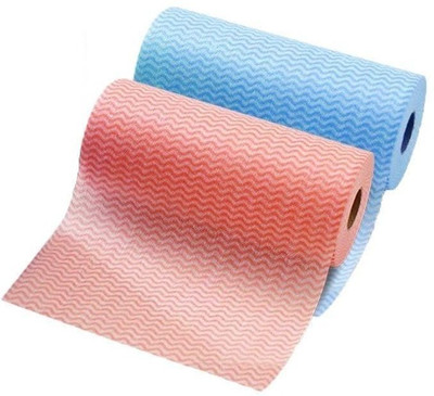 Spill Ease Kitchen Tissue Rolls Non-Woven Reusable and Washable for table platform(2 Ply, 80 Sheets)