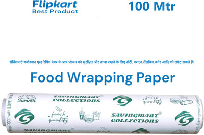 SAVINGMART COLLECTIONS 100 METER |FOOD WRAPPING PAPER MULTI PRINT| BUTTER PARCHMENT | ROTI PARATHA WRAP(1 Ply, 200 Sheets)