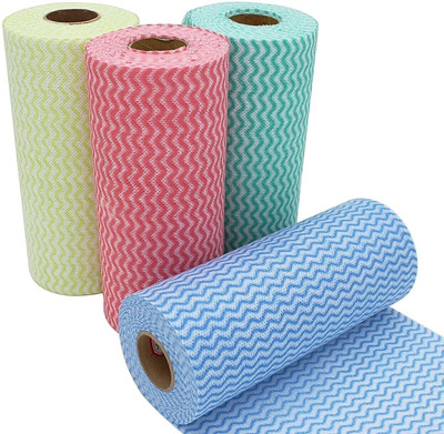 Dheeraay Wet & Dry Kitchen Cleaning Wipes, Tissue, Towel Roll Reusable Washable(2 Ply, 50 Sheets)