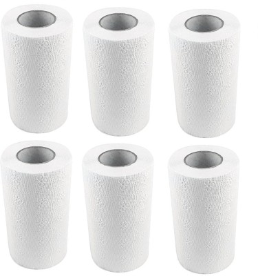 Ziccs 4 Ply kitchen tissue paper roll | kitchen towel roll, Pack of 6,(100 sheet/roll)(4 Ply, 600 Sheets)