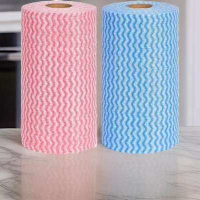 rollinhub Multipurpose Non Woven Kitchen Tissue/Towel Roll Washable Reusable(2 Ply, 160 Sheets)