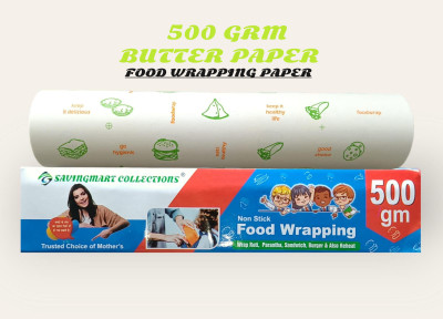 SAVINGMART COLLECTIONS BUTTER PAPER 500G-1PC ROTI WRAP| BURGER WRAP| PARCHMENT PAPER| PAPER FOIL(1 Ply, 200 Sheets)