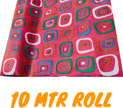 Mopak Decor 10 Meter KitchenRoll ShelfMat Roll Red Rectangular Box Mat Size -45x1000 cm(1 Ply, 1 Sheets)