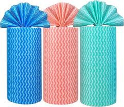 rollinhub Non-woven Kitchen tissue paper towel reusable/washable (1 roll 80 pull)(2 Ply, 80 Sheets)