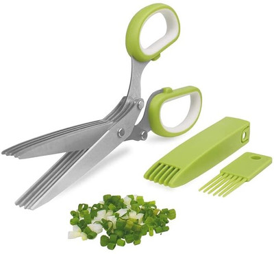 SAJAG Stainless Steel Multi Purpose Kitchen Scissors 5 in 1 Stainless Steel All-Purpose Scissor(Multicolor, Pack of 1)