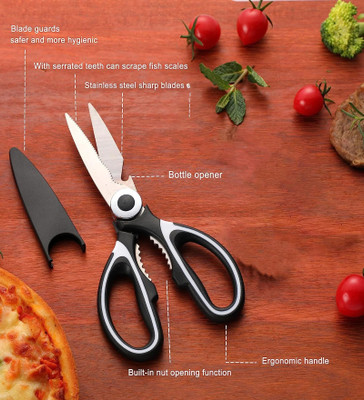 Villwin Multi Purpose Kitchen Scissors, food scissors, Premium Solid Kitchen Scissor Stainless Steel All-Purpose Scissor(Silver)