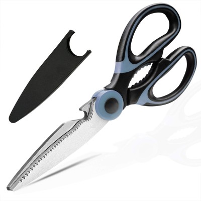 SK MART Heavy Duty Sharp Cooking Scissors for Kitchen, Chicken, Fish, Meat, Vegetable Stainless Steel All-Purpose Scissor(Black, White, Pack of 1)