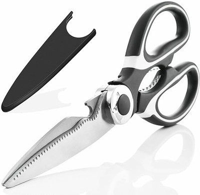 PGADHIYA Kitchen Meat cutter Fish Multi Herb Stainless Steel All-Purpose Scissor Scissors(Set of 1, Black, Silver)