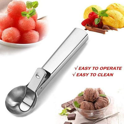 Coco Kitchen Stainless Steel Ice Cream Scoop Easy Trigger (pack of-1) Kitchen Scoop