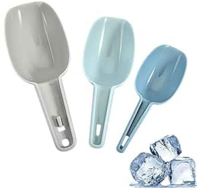 Comfortinglives Kitchen Plastic Scoop Spoon Set of 3 Multiuse Ice Scoop Durable Assorted Set Kitchen Scoop