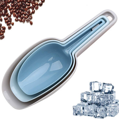 JUDEE Ice Scoop Set of 3, Multi-Purpose Plastic Kitchen Scoops Kitchen Scoop