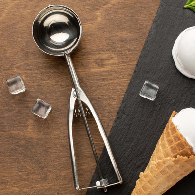 Oblivion Premium Stainless Steel Ice Cream Scoop with Trigger Release – 70ML Capacity Kitchen Scoop