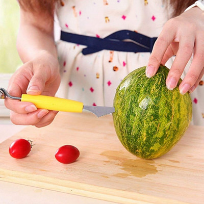 Qexle 2-in-1 Fruit and Melon Scoop Set with Dual Function Kitchen Scoop