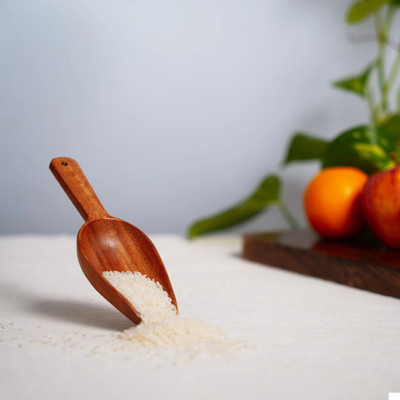 The Indus Valley Neem Wood Scoop Spoon for Measuring Flour/Grains/Rice/Sugar Kitchen Scoop