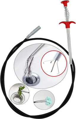 NALKAAR tainless Steel Drain Pipe Cleaning Spring Stick,Hair Catching Pipe Cleaning Claw Crystal Drain Opener(100 g)