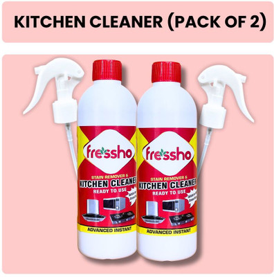 Fressho Kitchen Cleaner Spray (Pack of 2) | Oil, & Grease Remover for All Surfaces | Stain Remover