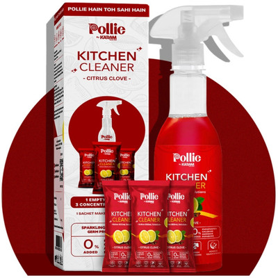 Pollie Kitchen Cleaner Spray for Grease Removal on Stove, Countertops & Appliances Kitchen Cleaner(30 ml, Pack of 3)