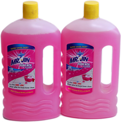 MR JIN Disinfectant Surface/Floor Cleaner -1L( Pack of 1 With Floor Cleaner 1L Free) ROSE(2 x 1 L)