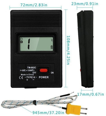 GoodsBazaar TM-902C Industrial Digital Thermometer Meter Thermocouple K Type Probe Sensor Digital Multimeter(2000 Counts)