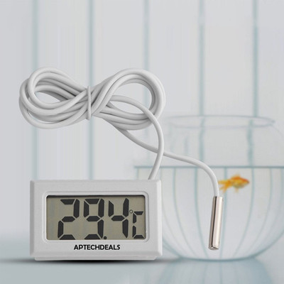 APTECHDEALS Mini LCD digital thermometer sensor wired for Room temperaure/fridges, Indoor Outdoor Portable Pocket LCD Electronic Temperature Meter Tester Instant Read Thermocouple Instant Read Thermocouple Kitchen Thermometer