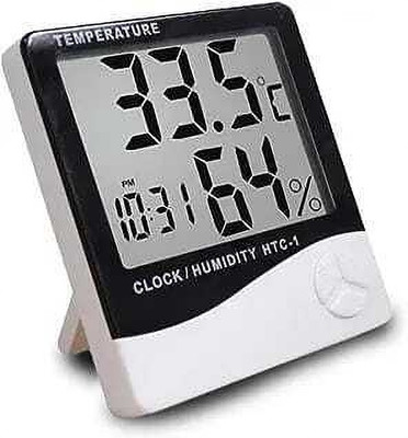 Fulkiza Temperature Humidity Time Display Clock Room Temperature Wall Mount for Home Touch Free Kitchen Thermometer
