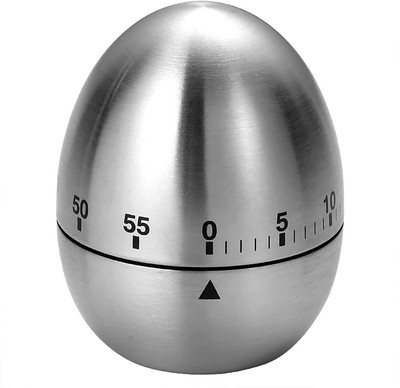 VATTU Egg Shape Kitchen Timer Stainless Steel Machinery Count Down Analog Kitchen Timer