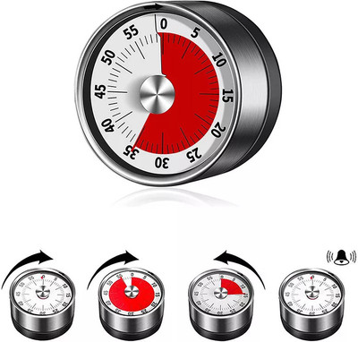 Dizaa Kitchen Timer with Magnetic Backing for Cooking, Teaching, Meeting, Working Analog Kitchen Timer