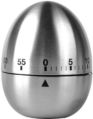 Dherik Tradworld Mechanical Egg Shape Kitchen Timer Stainless Steel Machinery Count Down Analog Kitchen Timer