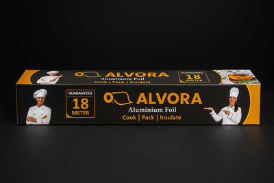 Harly Aluminium Silver Kitchen Foil Roll Paper 11 micron Disposable Food Wrap Aluminium Foil(18 m)