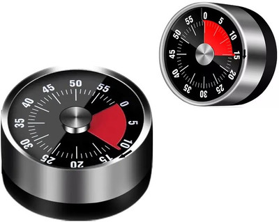 NH WORLD 60 Minutes Multipurpose Mechanical Timer For Kitchen,Visual Countdown -Black Analog Kitchen Timer