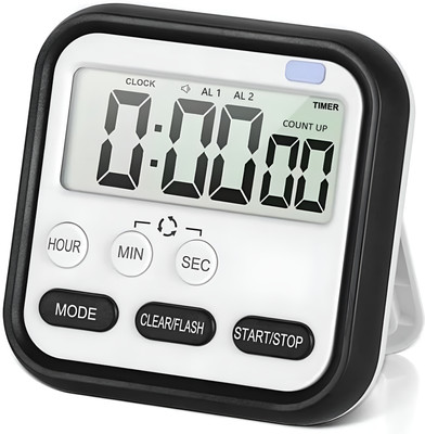YOMITH Timer for Study, Digital LCD Display, Loud Alarm Flashing Light Magnetic Stand Digital Kitchen Timer