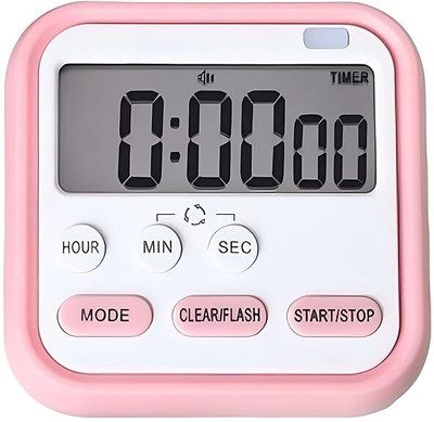 KESHUENTERPRISE Timer Clock with LCD Display with Loud Alarm for Cooking (PINK / PACK OF 1) Digital Kitchen Timer