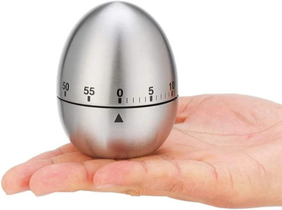 Moxtiza Egg Shape Kitchen Timer Stainless Steel Machinery Count Down Analog Kitchen Timer