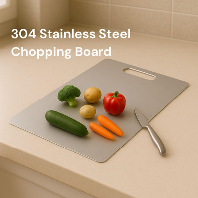 sANVIX Modern Stainless Steel Cutting Board Stainless Steel Cutting Board(Steel Pack of 1 Dishwasher Safe)