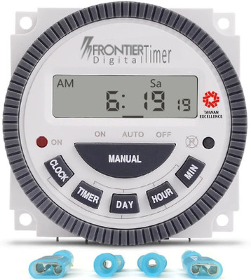 GoodsBazaar TM619H-2 30A 4PIN 230VAC Frontier Digital Timer Programmable Programmable Electronic Timer Switch(White)