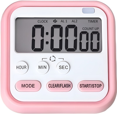YOMITH Digital Magnetic Timer Alarm Clock, LCD Display And Loud Alarm, Flashing Light Digital Kitchen Timer