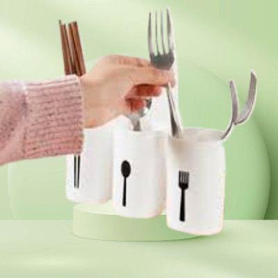 Wiretail Empty Cutlery Holder Case(White  Holds 200 Pieces)