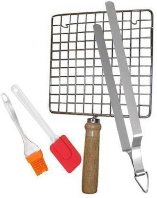 VKR universe PRSXBBS_07 PRSXBBS_Tong_07_TongSet 27 cm Roasting Tong Set Kitchen Tool Set (Brush, Spatula, Tong, Roaster) Offers & Cashback