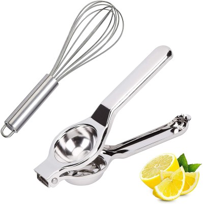 DRACO R_Lemon Juicer or Squeezer in Steel And Whisk for Mixing Lemon Juice L_7 Kitchen Tool Set(Steel, Juicer, Whisk)