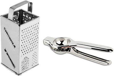 OC9 Stainless Steel Lemon Squeezer / Hand Juicer & Grater / Slicer Kitchen Tool Set(Silver, Juicer, Grater)