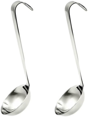 Dynore Jointless Oil Ladle Set of 2 Pcs Kitchen Tool Set(Silver, Ladle)